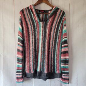 Rock & Roll Denim Western Cowgirl Women’s L, Hooded Knit Top, Long Sleeve Knit